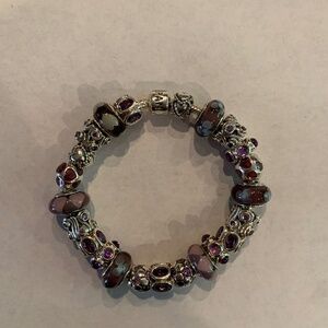 Pandora 8 inch Silver Charm Bracelet with 23 charms
